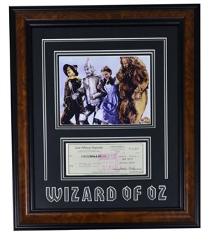 Jack Haley Signed Check Wizard of Oz Photo Display Framed 